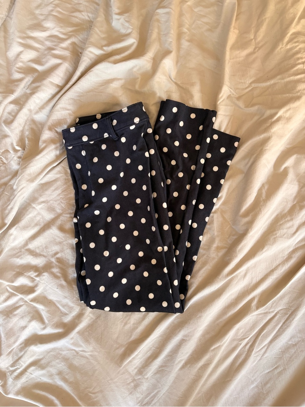 Free People Navy Polka Dot Ankle Pants